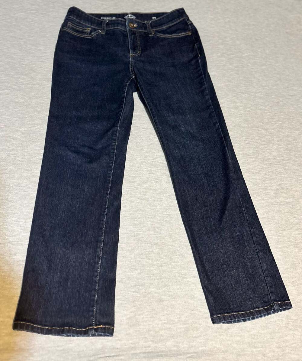 St. John's Bay Women's Straight Leg Dark Wash Denim Jeans Size 6PS